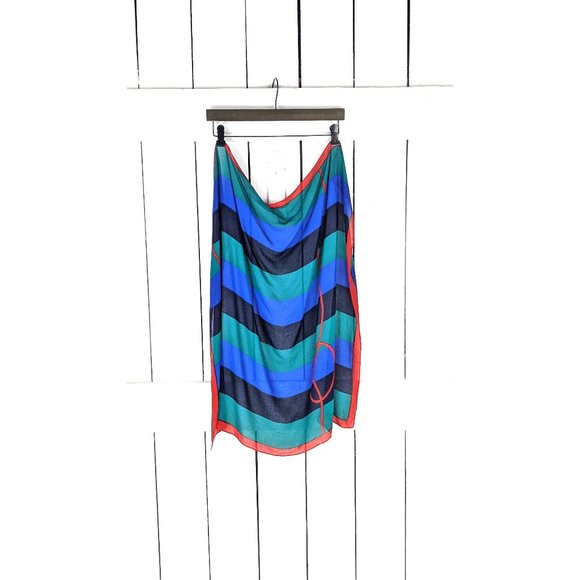 Vintage striped western lasso rope gauzy square scarf - Picture 1 of 4